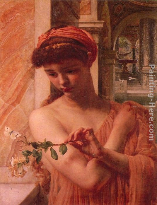 Psyche in the temple of love painting - Edward John Poynter Psyche in the temple of love art painting